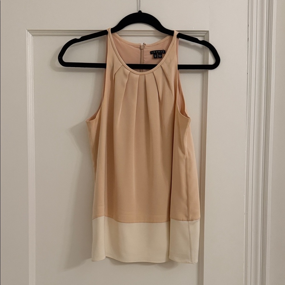 Theory Peach and Cream Tank Top